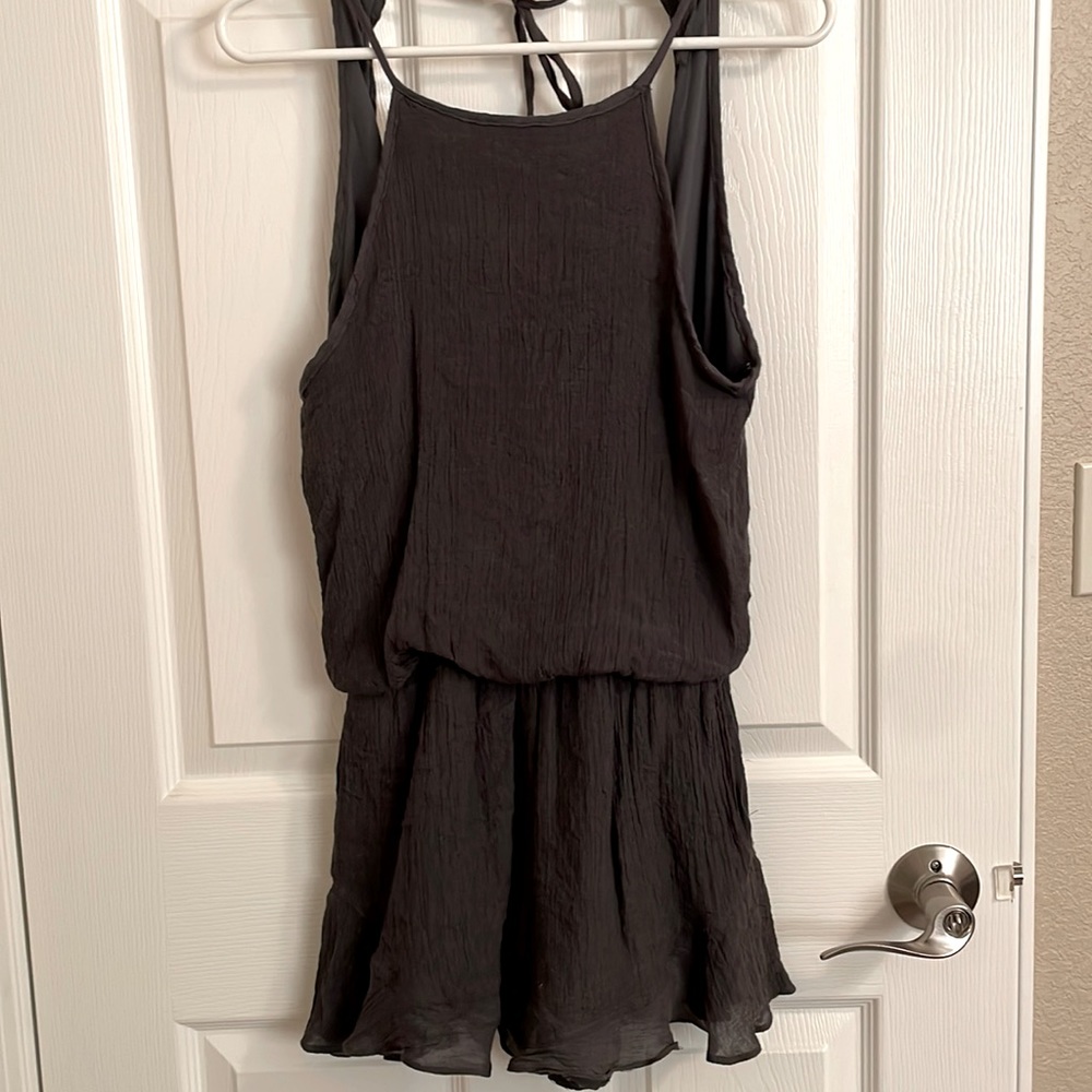 Dark gray romper with open back